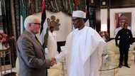 Buhari REVEALS what N'Delta militants want to do as he hosts Germany's foreign minister (photos)