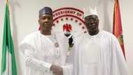 Ahead of his installation as new Aare Ona Kakanfo, OPC leader Gani Adams visits Saraki