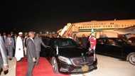 PHOTOS: Buhari Rides Much More Expensive Mercedes-Benz Than GEJ