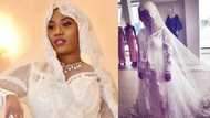 See the gorgeous wedding dress Halima Babangida wore that took people's breath away (photos)