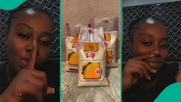 “He blocked me”: Lady reacts as driver flees with bags of rice meant for parents