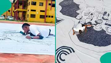 Nigerian artist attempts Guinness World Record for largest drawing by mouth
