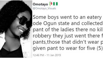 Those who didn't wear pant were given one to wear for 5 minutes - Lady reveals incident of undies robbery