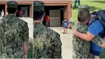 Boy's reaction after seeing his military officer brother again warms hearts online, video makes people cry