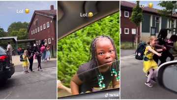 "Do you have a visitor?" Nigerian dad reacts to his daughter's company with a white girl, video causes stir