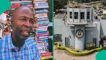 Man selling books opposite University of Ibadan for 17 years opens up, explains why he does so