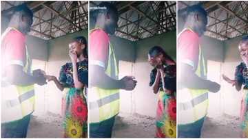 "How I want it": Young 'plumber' proposes to his girlfriend in an uncompleted building in cute video