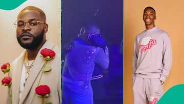 Sweet moment Funke Akindele, Layi Wasabi surprised Falz at his concert, celebrated his 34th birthday