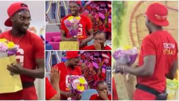 BBNaija’s Jaypaul presents flowers to Saskay in romantic gesture, says she is definition of brains and beauty