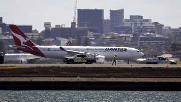 Qantas plane returns to Australia airport due to 'engine failure', sparks fire