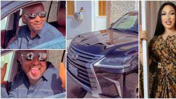 Tonto Dikeh’s ex-boyfriend Kpokpogri all smiles as he finally retrieves Lexus SUV from actress, shares video