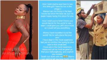 "No place as safe as your arm Mama," Actress Nelly Edet says As she gifts her late mum a new house, fans react