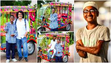 Boy who lost both hands to electric shock gets help, man buys tricycle for his dad, enrols him in school