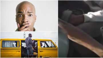 This is juju: Reactions as danfo driver stretches hand to the back to change gear sharing seat with passengers
