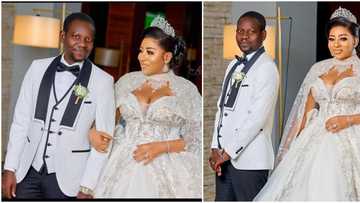 Afeez Owo and Mide Martins melt hearts as they dress like newly wedded couples for birthday shoot
