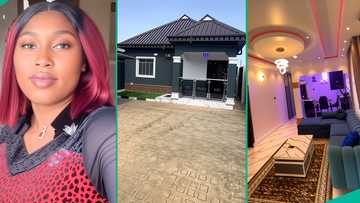 Nigerian lady builds 2-bedroom flat on half plot of land in 1 year, shows off beautiful interior