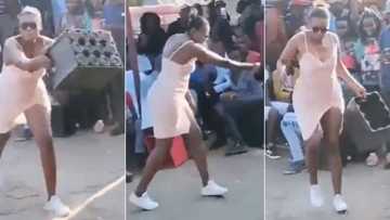 Lady uses crate as 'dance partner' in viral video, bursts amazing legwork moves
