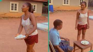 "Fufu morning and night": Lady praises her mother for serving them fufu daily, video goes viral