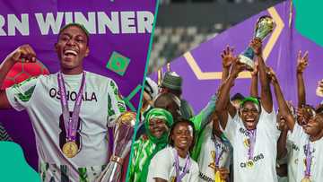 Asisat Oshoala reacts after receiving $100,000, national honour from President Tinubu