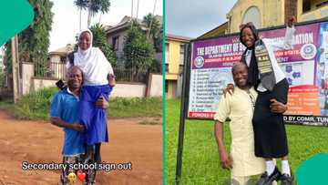 Throwback photo of proud dad shows how he lifted daughter up on her secondary school graduation day