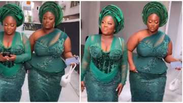 Asoebi fashion: 2 curvy women in gorgeous green ensembles wow netizen