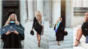 Gorgeous young lady sets social media on fire as she celebrates after bagging a PhD degree at 26 (photos)