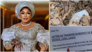 "Haters in the mud": Bobrisky flaunts huge pile of cash from housewarming party, N400m mansion document