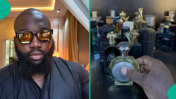 Opeyemi Famakin flaunts his expensive perfume collections: "No man in Lagos smells better than me"