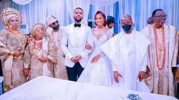 Hotunan Osinbajo, Jonathan da jiga-jigan da suka halarci bikin diyar tsohon gwamna