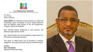 Muslim-Muslim ticket: APC national legal adviser resigns? Ruling party opens up