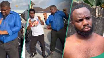 "BabaJ Don Win": Drama as Don Jazzy steals Sabinus' outfit, jumps on Nasboi's challenge, clip trends