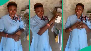 Small chops vendor close to tears over very low sales, begs Nigerians on her knees in touching video