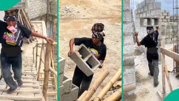 Pretty lady seen carrying blocks at construction site, people react: "Making money is not easy"