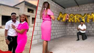 Romantic man proposes to his girlfriend at construction site of house they are building: "So sweet"