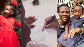 Stonebwoy’s daughter draws herself, gives touching response when mother compliments her