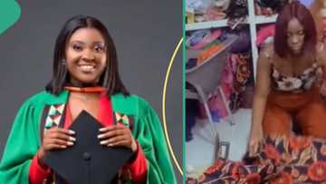 “Still love both”: Lady who graduated as lawyer becomes a tailor, shares her story