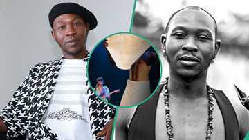 Seun Kuti calls out airline over missing luggage, performs in towel: "True son of his father"