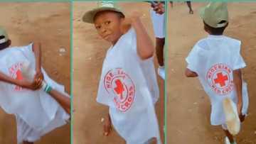 "He is the smallest in the platoon": Corper with small stature joins Red Cross in camp, video trends