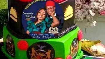 Controversy as PDP chieftain designs wedding cake with Biafra logo