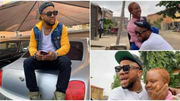 Charles Okocha leaves daughter emotional as he shows up at her school unannounced after a month away from home