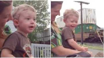 Boy sits by roadside, becomes happy after seeing his dad driving train, heartwarming video melts hearts online