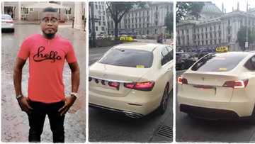 "Tesla, Mercedes Benz used for taxi": Man living abroad records video of expensive cars waiting for passengers
