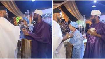 Fans gush over Femi Adebayo and Odunlade Adekola's friendship as they play around at Adedimeji's wedding