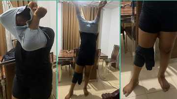 "I can't be left out": Mum struggles to wear 4-year-old son's school uniform, photos go viral online