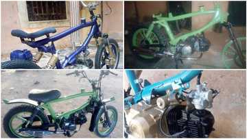 Highly skilled Nigerian man with no formal education builds motorcycles in Katsina, photos stir reactions