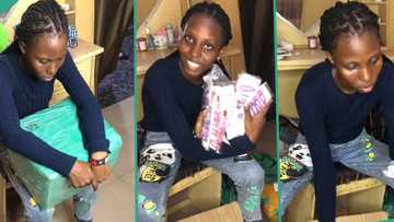 "I used my school fees": Lady who did mini importation from China samples her goods