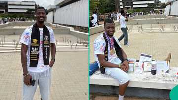 Photos trend as OAU graduate displays lots of awards he won in campus, people react