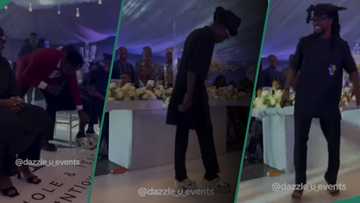 Netizens amused as men wear high heels at a wedding, video trends: "D ladies will need new ones"