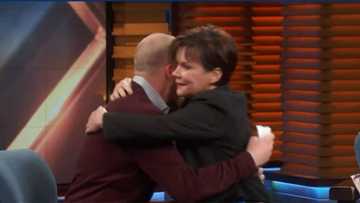 Emotional moment man reunited with a policewoman who saved his life over 20 years ago
