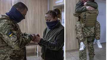 Love in the midst of chaos: Ukrainian couple who met on the frontline gets married before going back to fight